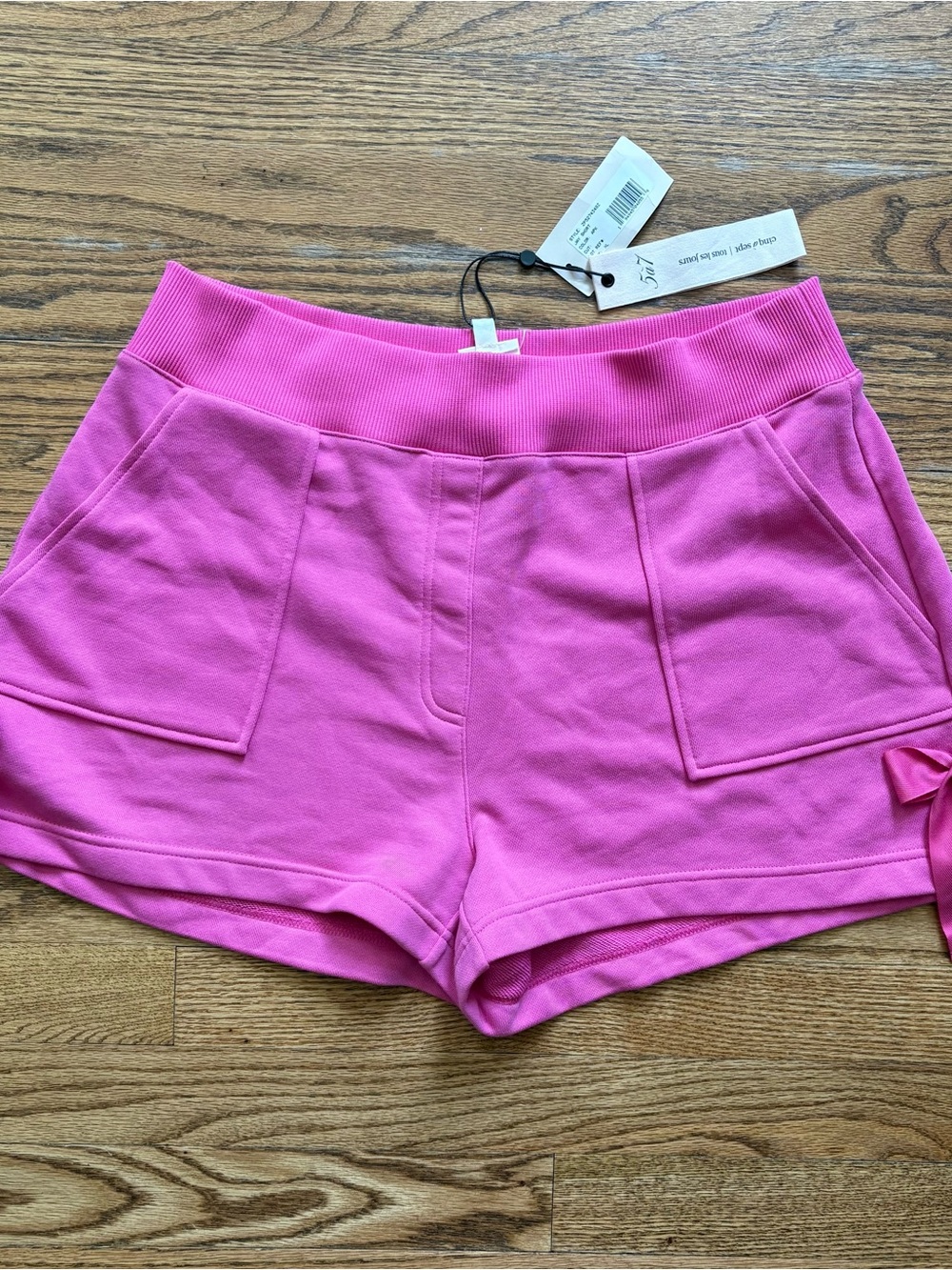 CINQ A SEPT pink bow shorts